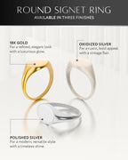 Silver Round Signet Rings (Polished) - Maven Couture IncRings