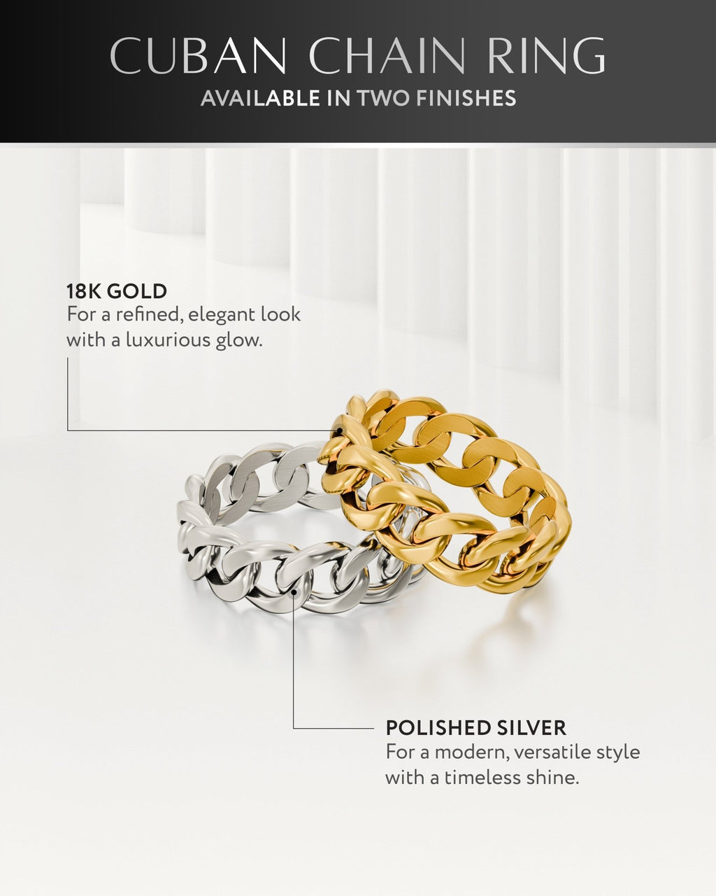 Cuban Link Ring (Silver) - Maven Couture IncRings