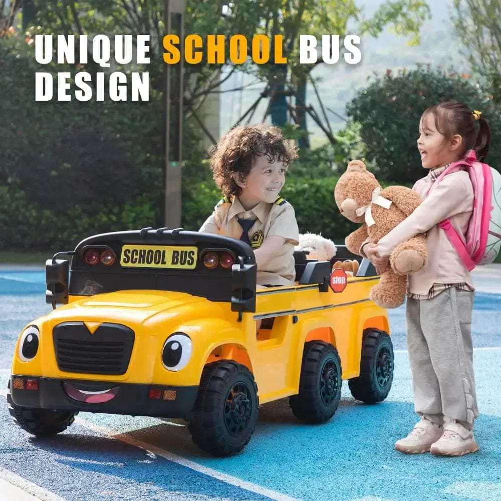 TOBBI 12V Electric Kids Ride-On School Bus — product photo 1 of 7