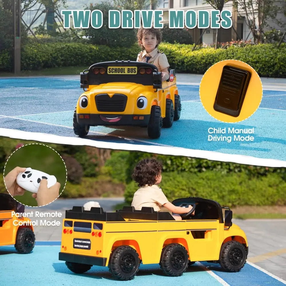 TOBBI 12V Electric Kids Ride-On School Bus — product photo 3 of 7