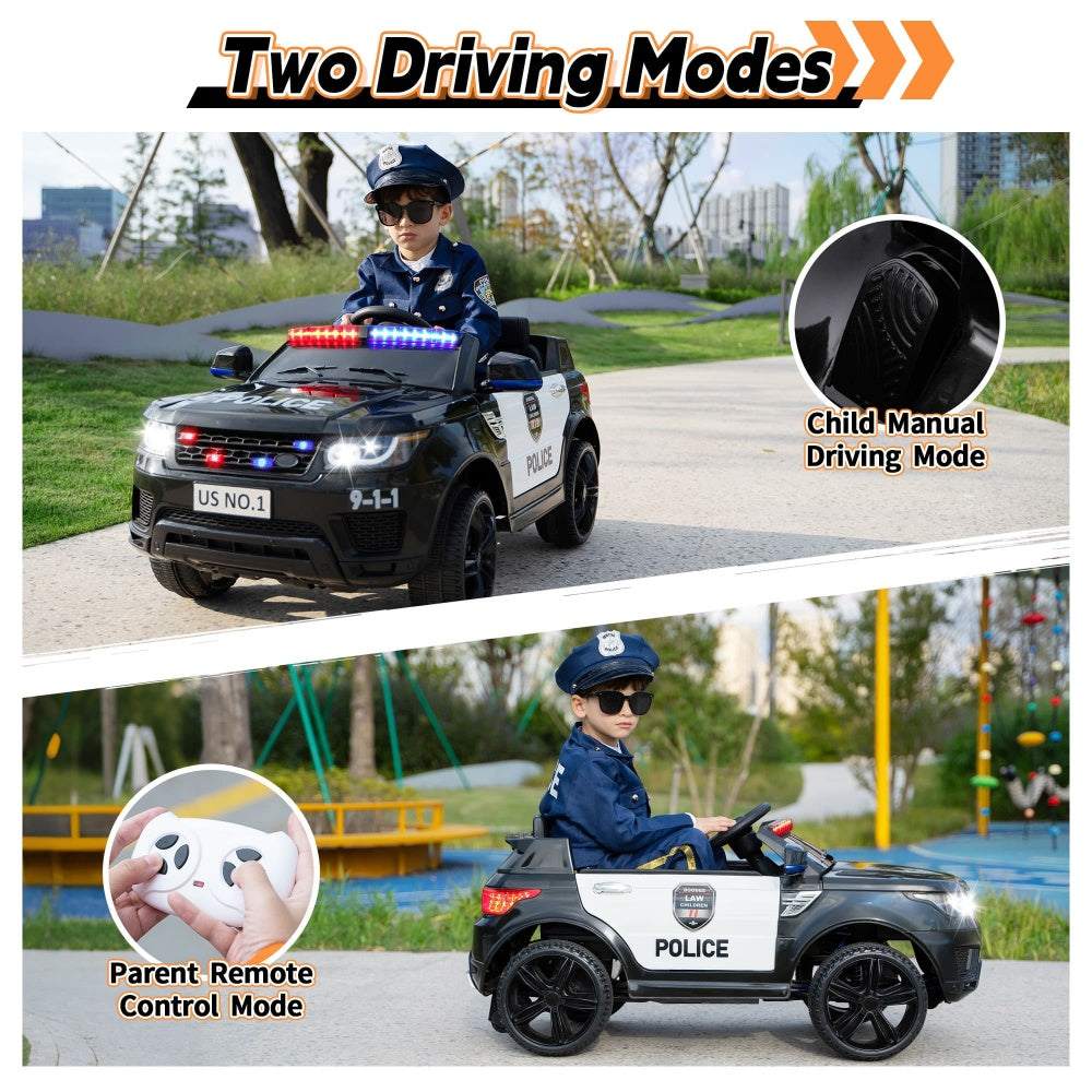 TOBBI 12V Electric Kids Ride On Toy Police Car