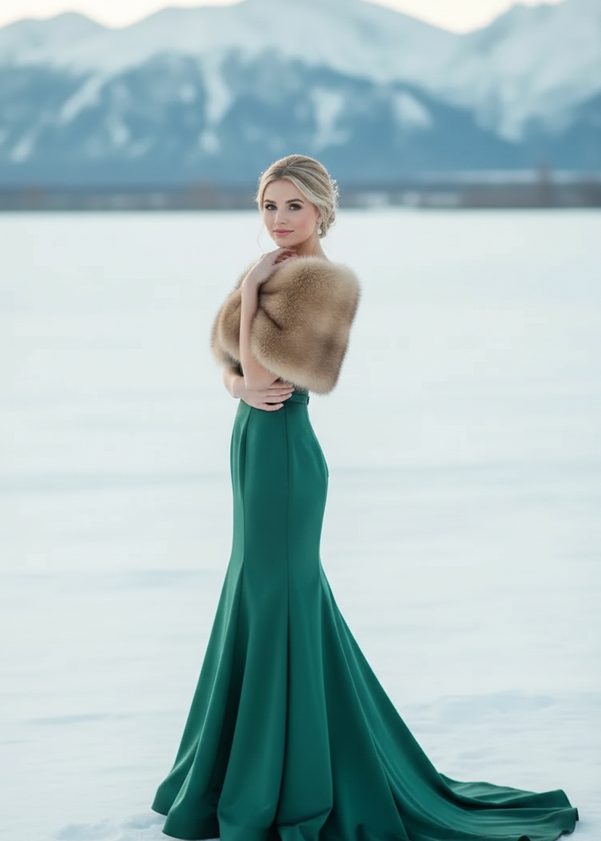 Honey Brown Fur Wrap (Serena LBrw03)