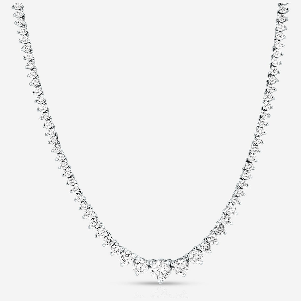 20 CT Created White Sapphire Graduated Tennis Necklace - G-H Color, SI Clarity - Maven Couture IncPendants
