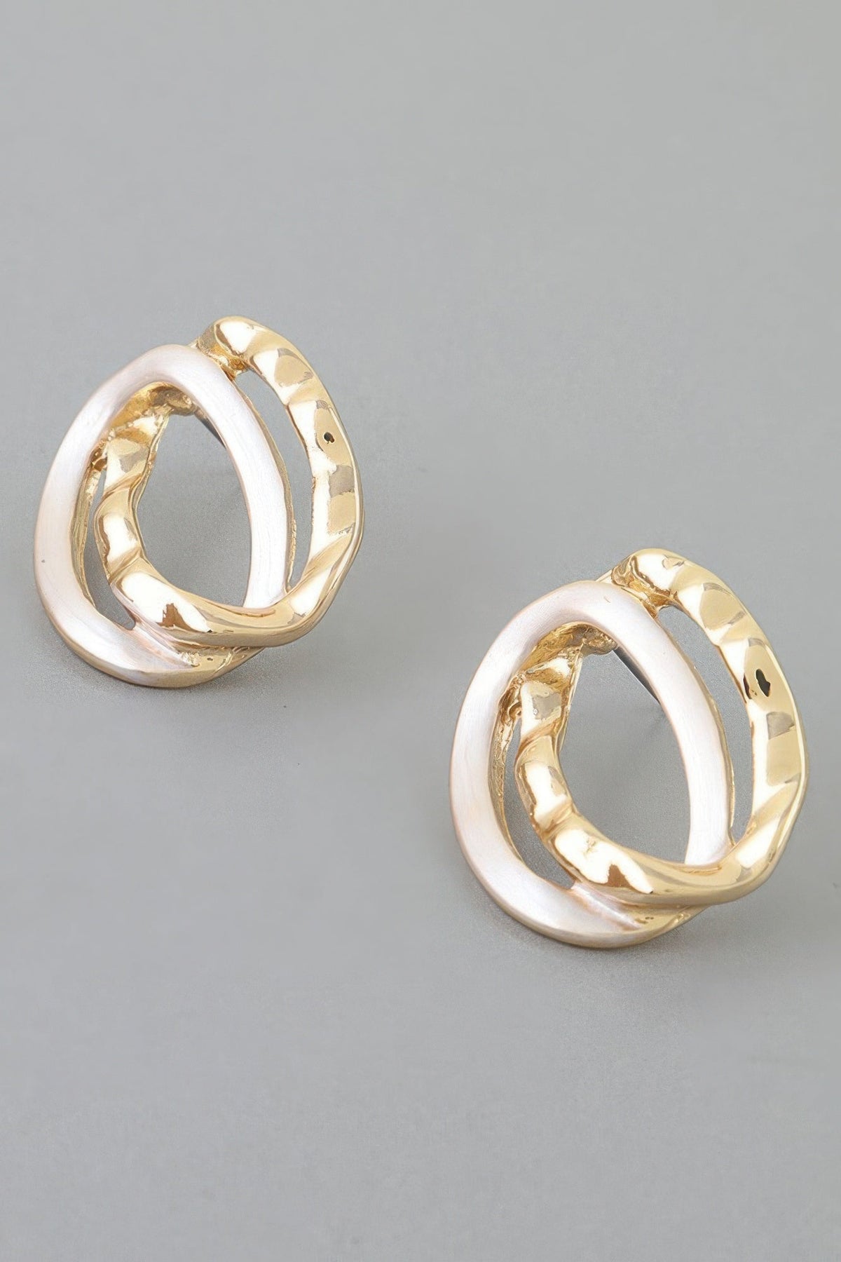 Women's Earrings Drops Interlocking BYMANYC ® New York SOHO HAMMERED - New Collection