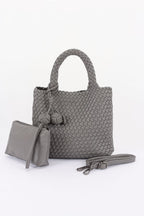 Women's Tote Bag Braided Vegan Leather BYMANYC ® New York CONTEMPORARY WOVEN SHOPPER PURSE - New Collection
