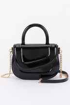 Women's Top Handle Bag Patent Leather BYMANYC ® New York GLOSSY SLEEK STRUCTURED PURSE - New Collection