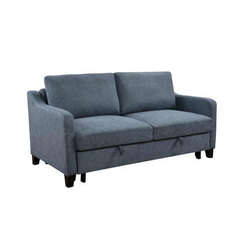 Elegant dark blue 3in-1 convertible sofa bed for luxury living spaces