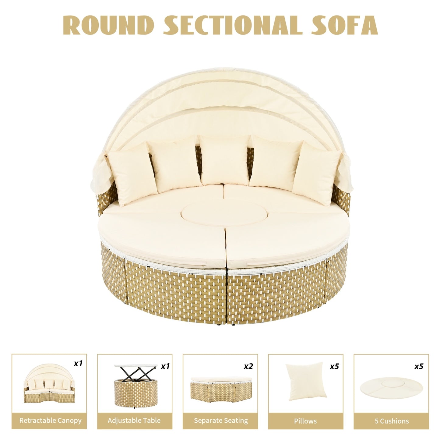 Round Outdoor Sectional Sofa