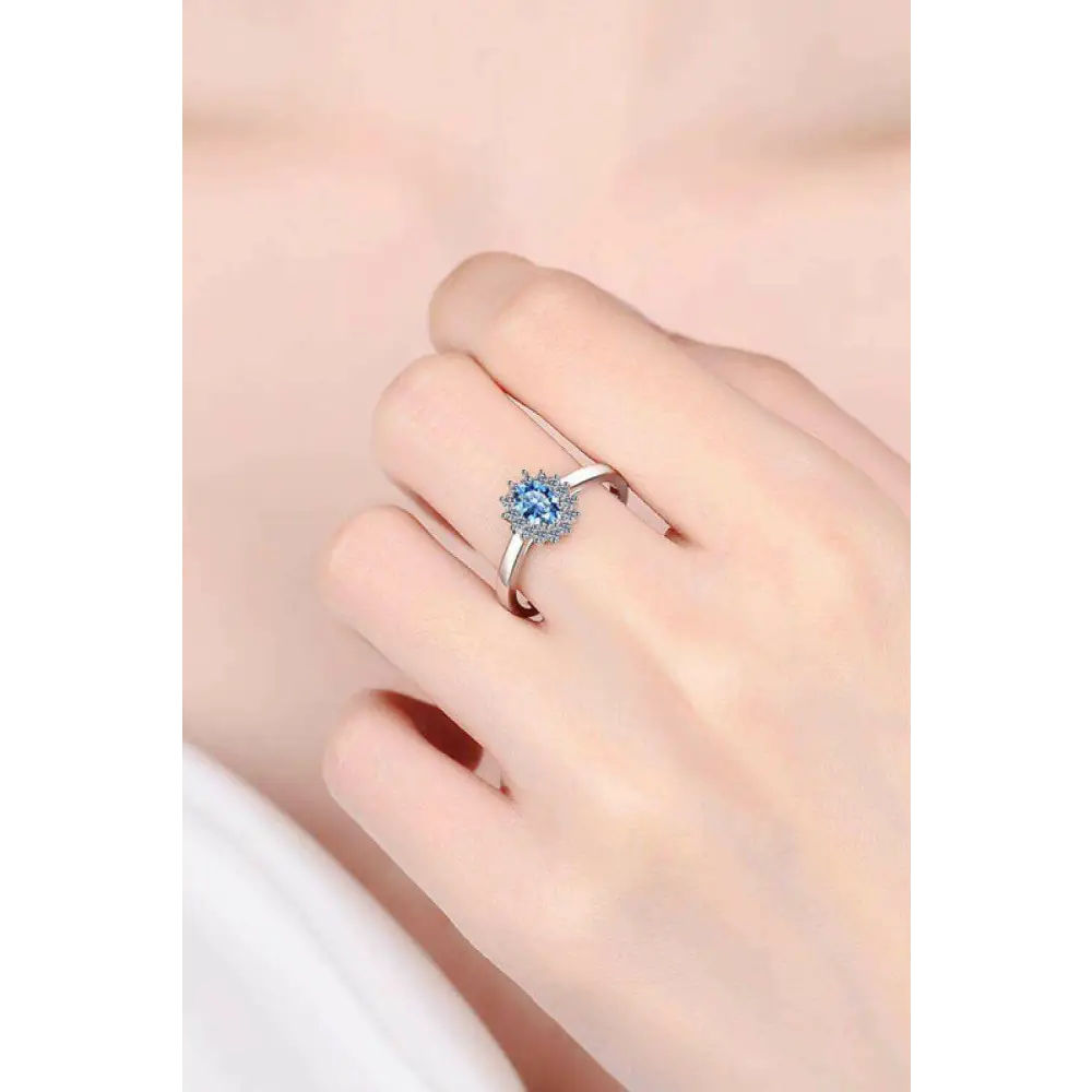 Elegant moissanite ring in 925 sterling silver for luxury fashion women $119 picture flat lay modern minimalist design,