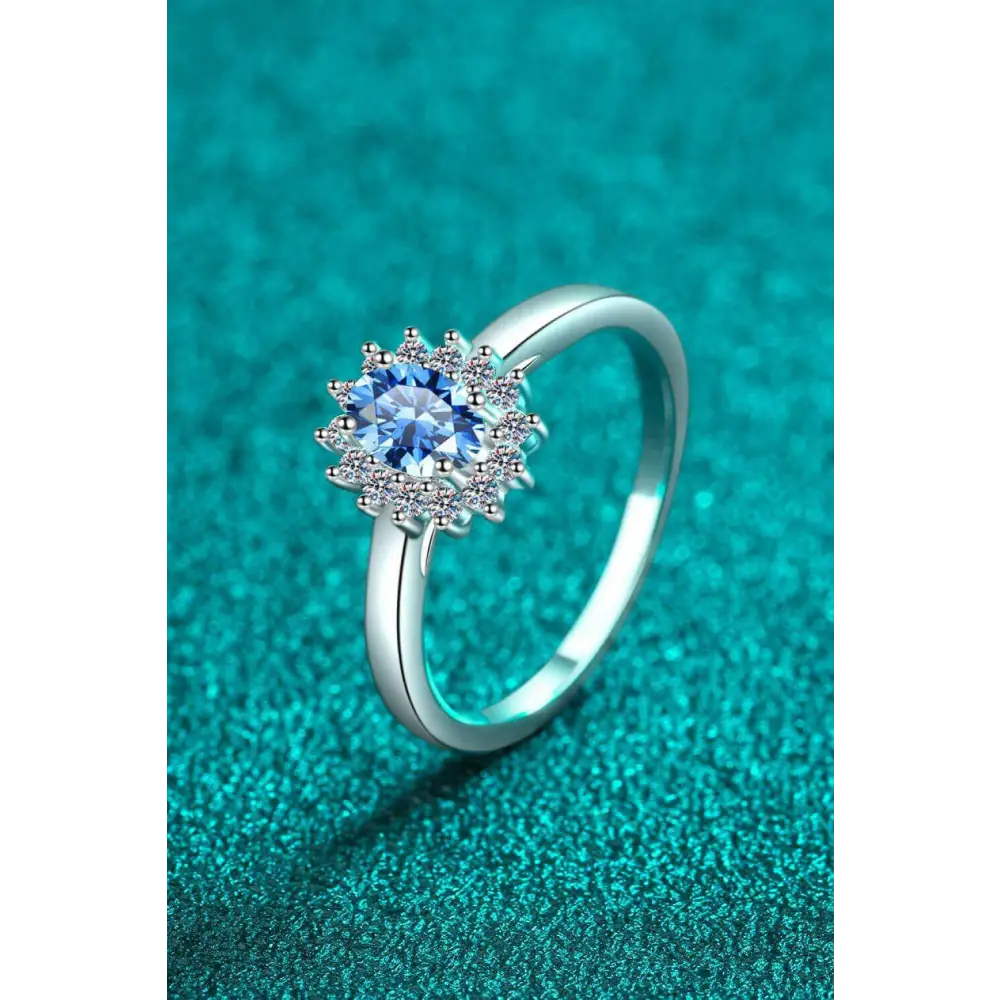 Elegant moissanite ring in 925 sterling silver for luxury fashion women $119 picture flat lay modern minimalist design,