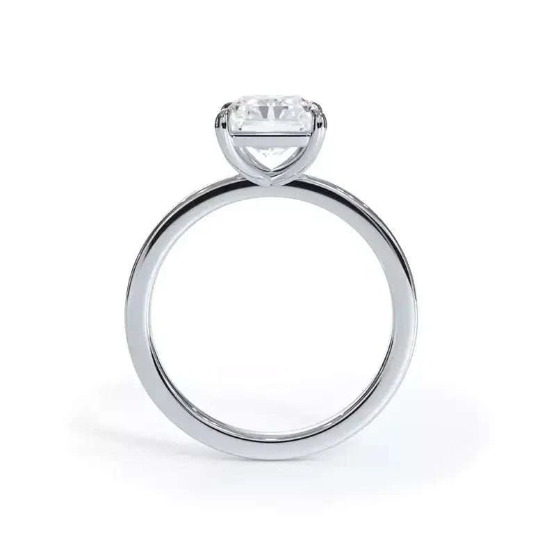 AGI Certified 2 CTW Lab-Grown Emerald Cut Diamond Solitaire Engagement Ring in 14K White Gold – G-VS Clarity - Maven Couture IncDiamond Ring