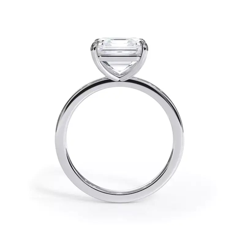 AGI Certified 2.00 CTW lab grown diamond solitaire engagement ring in 14K white gold with round six-prong setting