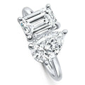 AGI Certified 3.50 CTW Toi Et Moi Lab Grown Diamond Ring in Pear & Emerald Cut 14K White Gold - Maven Couture IncDiamond Ring