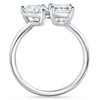 AGI Certified 3.50 CTW Toi Et Moi Lab Grown Diamond Ring in Pear & Emerald Cut 14K White Gold - Maven Couture IncDiamond Ring