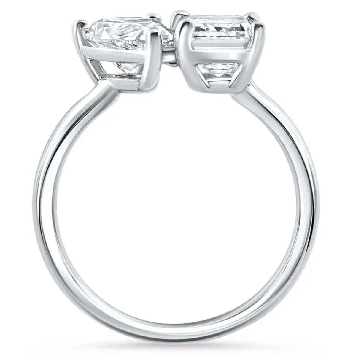 AGI Certified 3.50 CTW Toi Et Moi Lab Grown Diamond Ring in Pear & Emerald Cut 14K White Gold - Maven Couture IncDiamond Ring