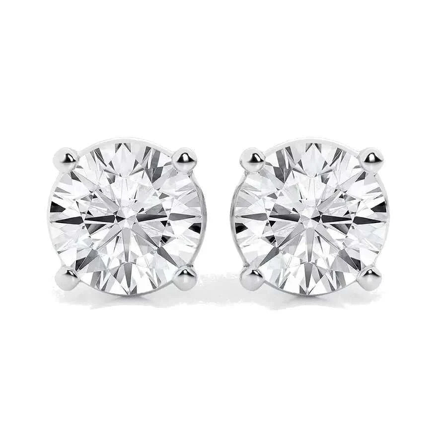 AGI Certified 6 CTW Lab Grown Diamond Stud Earrings in 14K White or Yellow Gold – G VS Round Cut - Maven Couture IncLab Grown