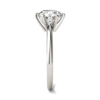 AGI Certified 2.00 CTW lab grown diamond solitaire engagement ring in 14K white gold with six-prong setting and round brilliant cut