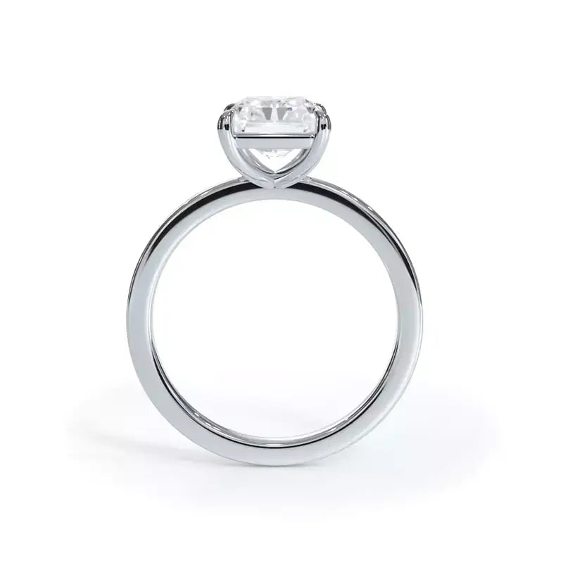 AGI Certified 2.00 CTW lab grown diamond solitaire engagement ring in 14K white gold with six-prong round setting