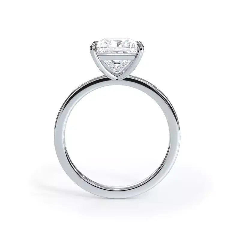 AGI Certified 2.00 CTW lab grown diamond solitaire engagement ring in 14K white gold with a round brilliant cut diamond set in six-prong setting