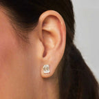 AGI Certified Lab Grown Emerald Cut Diamond Stud Earrings In 14K White Gold - Maven Couture IncEarrings