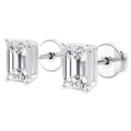 AGI Certified Lab Grown Emerald Cut Diamond Stud Earrings In 14K White Gold - Maven Couture IncEarrings