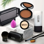 Vibrant pink silicone beauty blender in talc-free foundation 8-piece makeup set for glamorous complete coverage