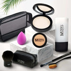 Vibrant pink teardrop-shaped makeup sponge in talc-free foundation and concealer 8-piece set for glamorous coverage