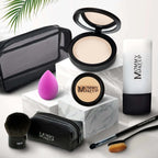 Vibrant pink silicone beauty blender sponge in talc-free foundation 8-piece makeup set for glamorous complete coverage