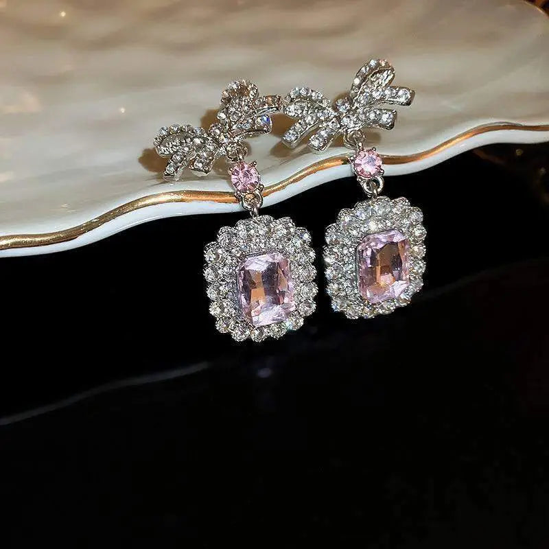 Exquisite alloy crystal dangle earrings for luxury fashion enthusiasts $10 1-pair alloy, crystal, rhinestone care avoid