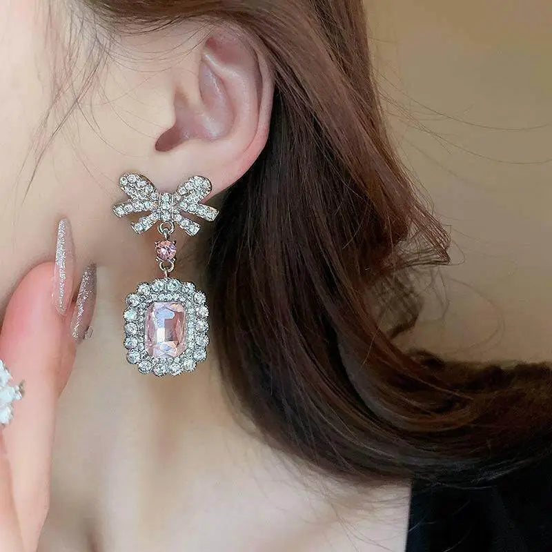 Exquisite alloy crystal dangle earrings for luxury fashion enthusiasts $10 1-pair alloy, crystal, rhinestone care avoid