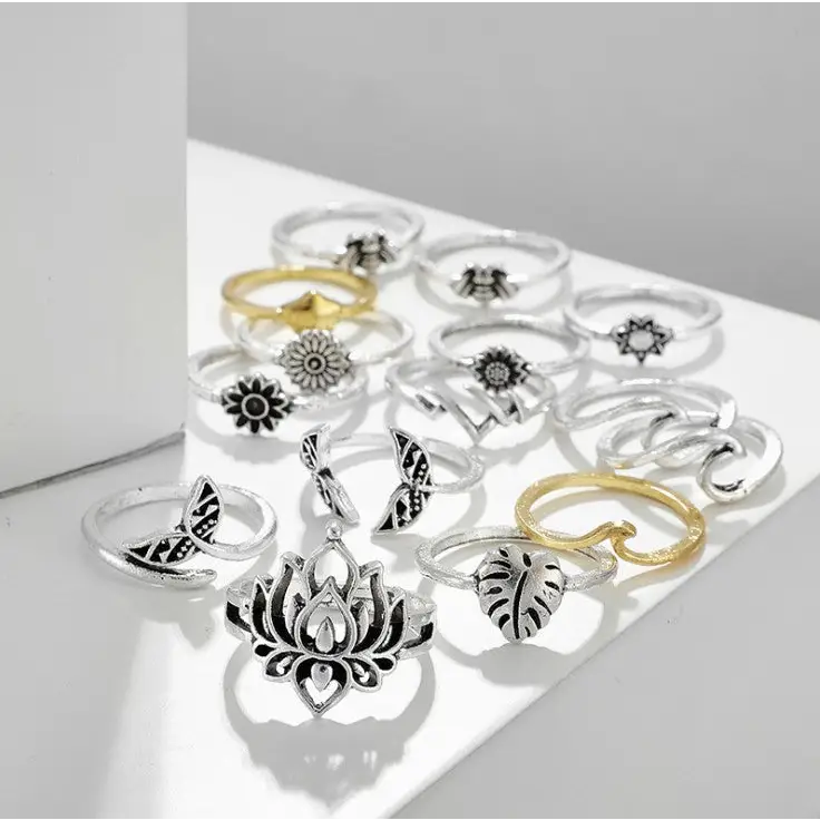 Elevate your style with the exclusive 15-piece ring set in luxury fashion $10.99 15-piece alloy care to preserve