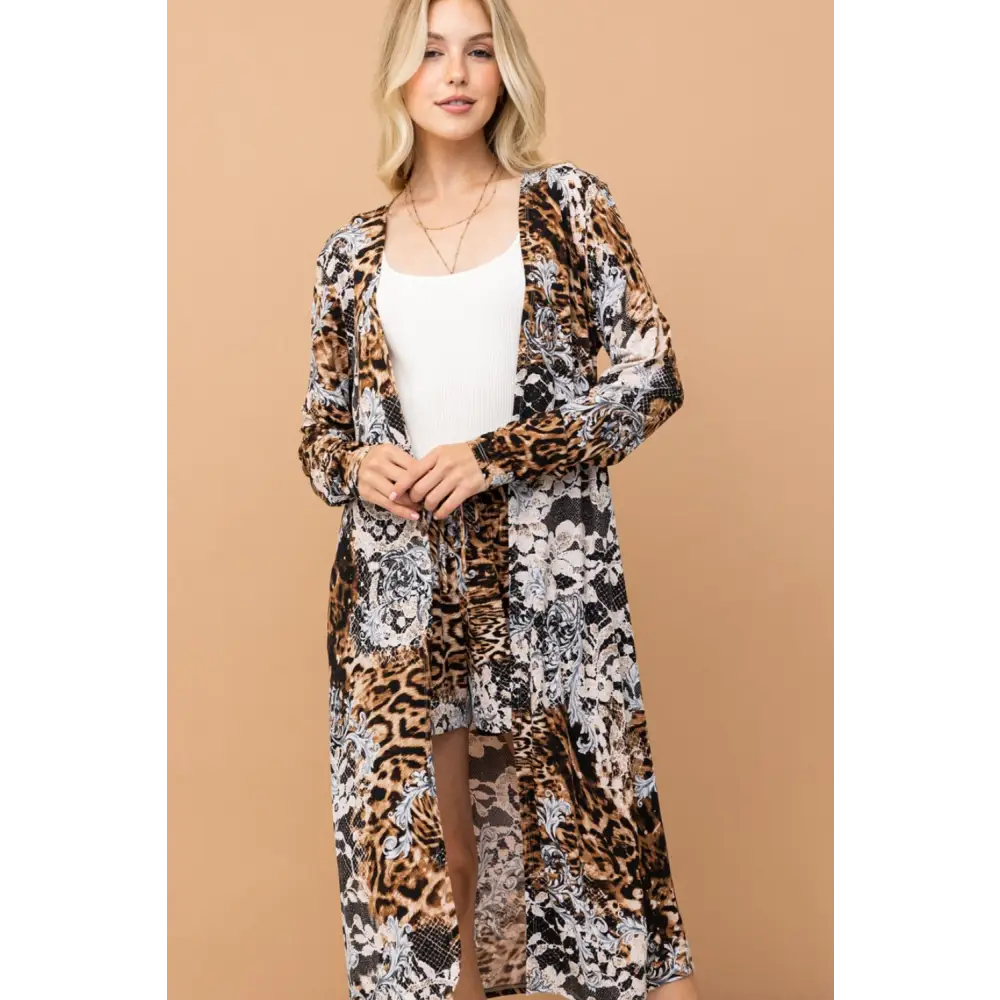 Leopard kimono cardigan in timeless luxury fashion for woman $38.22 the leopard kimono open front longline cardigan