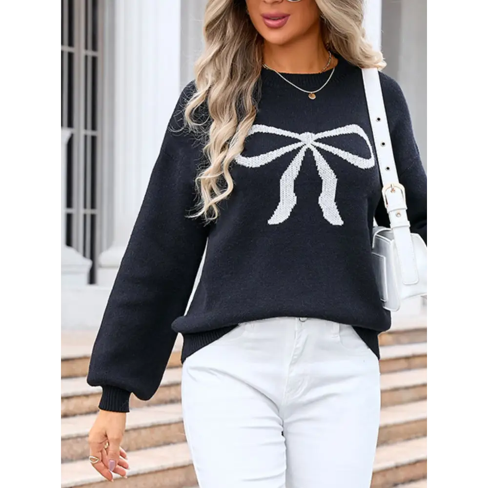 Chic angel wings bow sweater for luxury fashion and timeless elegance $27.99 indulge in a basic style that effortlessly