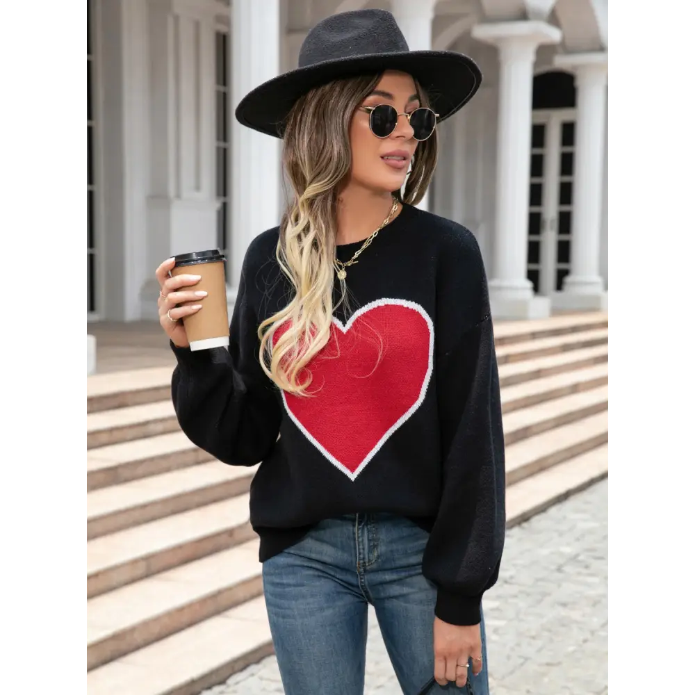 Elevate your style with angel wings heart sweater in luxury fashion for women $33.99 experience the essence of luxury