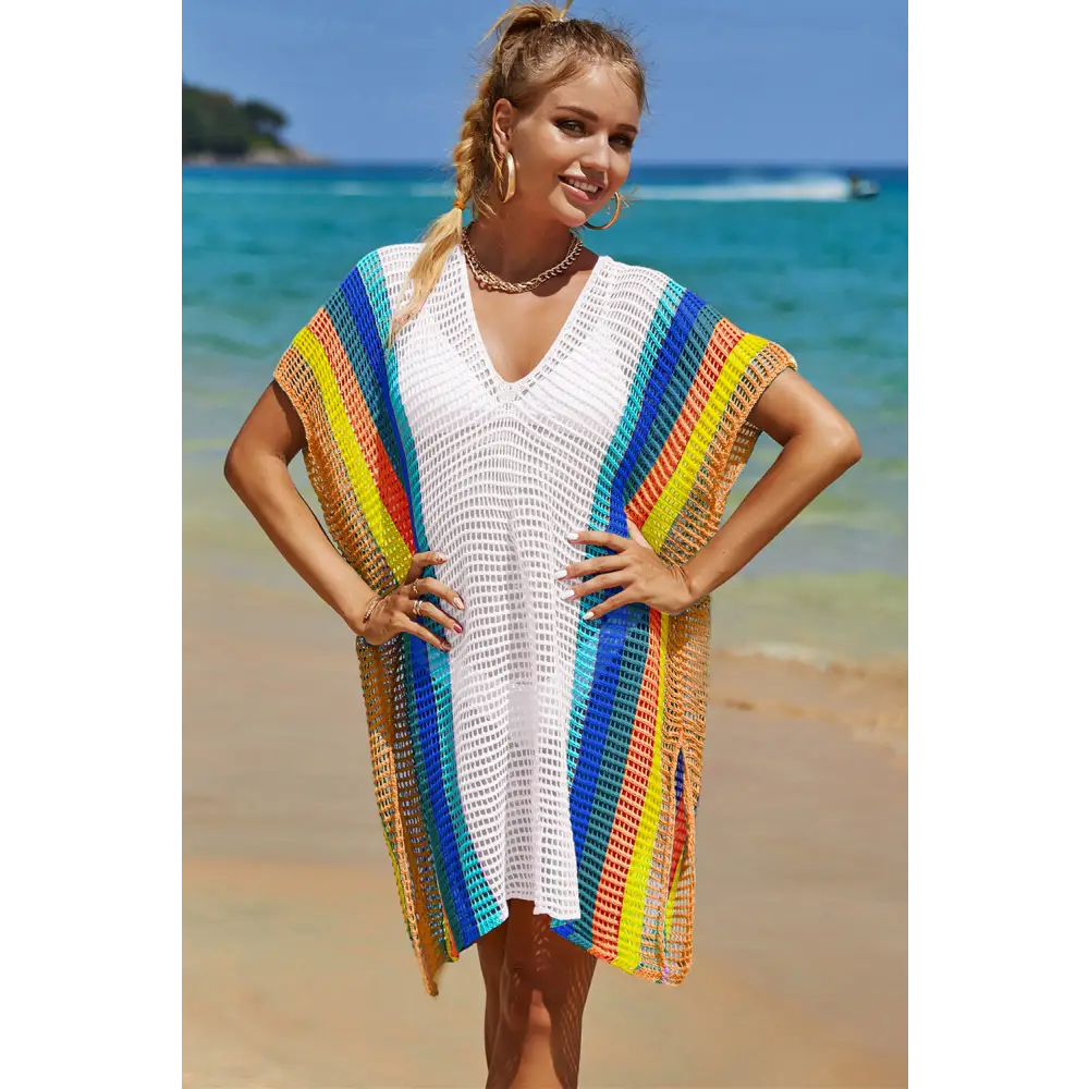 Angel wings openwork striped knit cover up in luxury fashion for women $10.99 experience the elegance of openwork