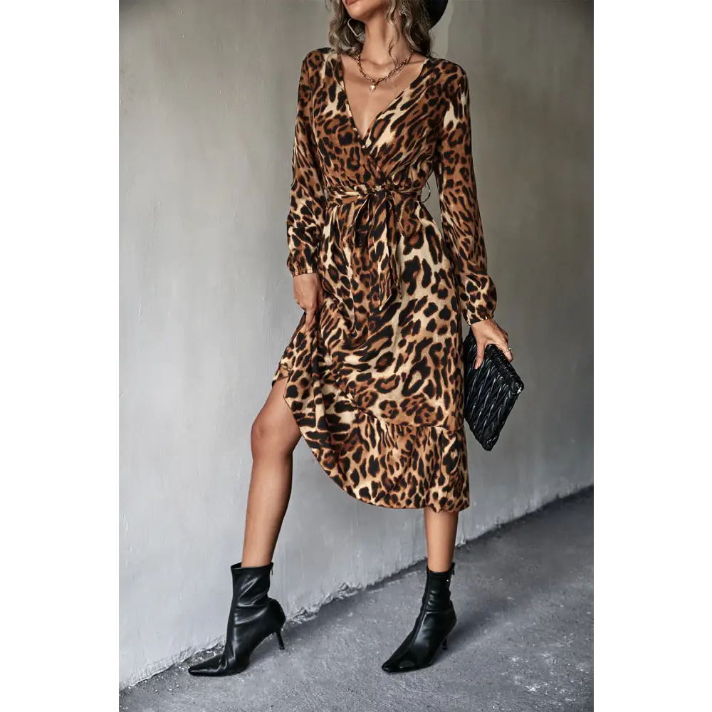 Elegant animal print midi dress for timeless luxury fashion for women $27 casual dresses sizing regular picture