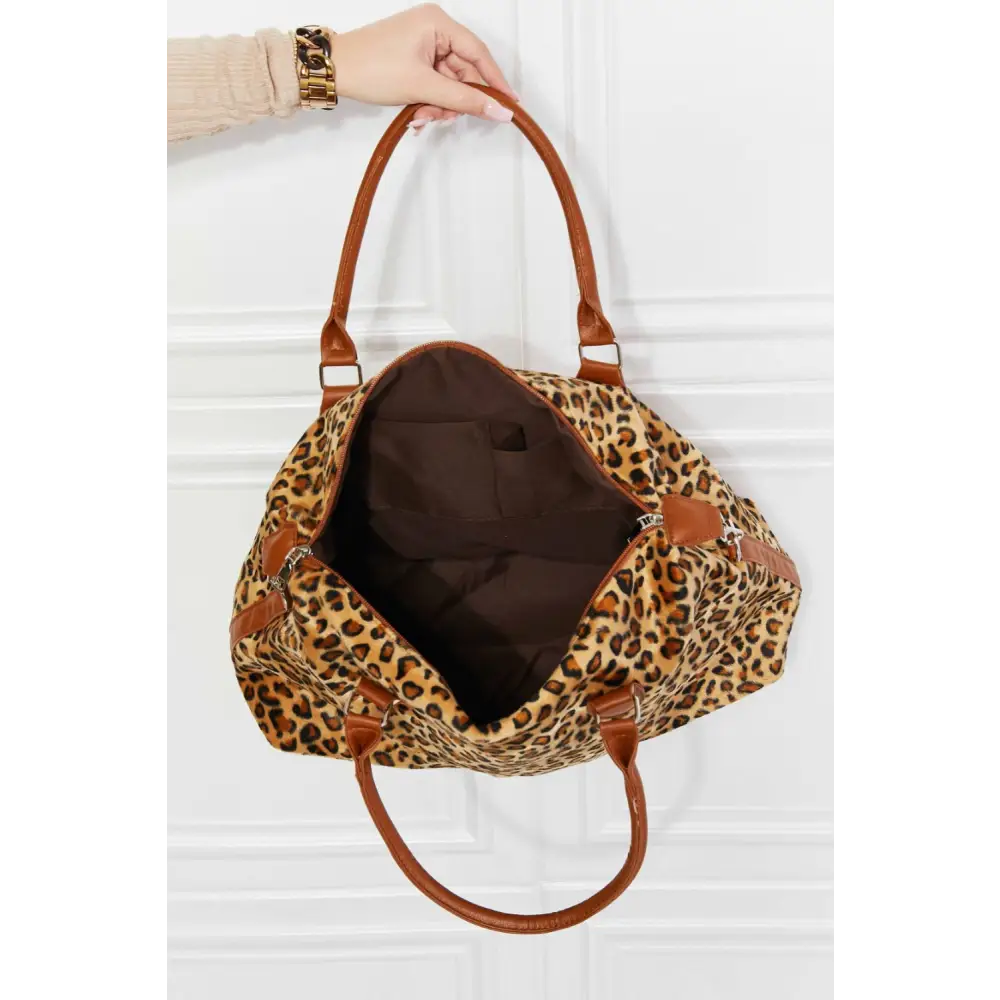 Chic leopard print hand bag with faux fur for luxury fashion enthusiasts $35.90 hand bag picture ghost mannequin