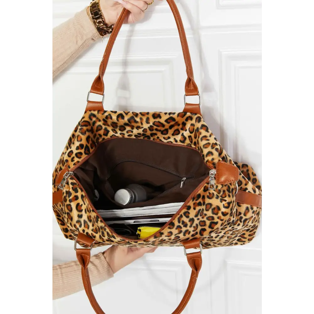 Chic leopard print hand bag with faux fur for luxury fashion enthusiasts $35.90 hand bag picture ghost mannequin