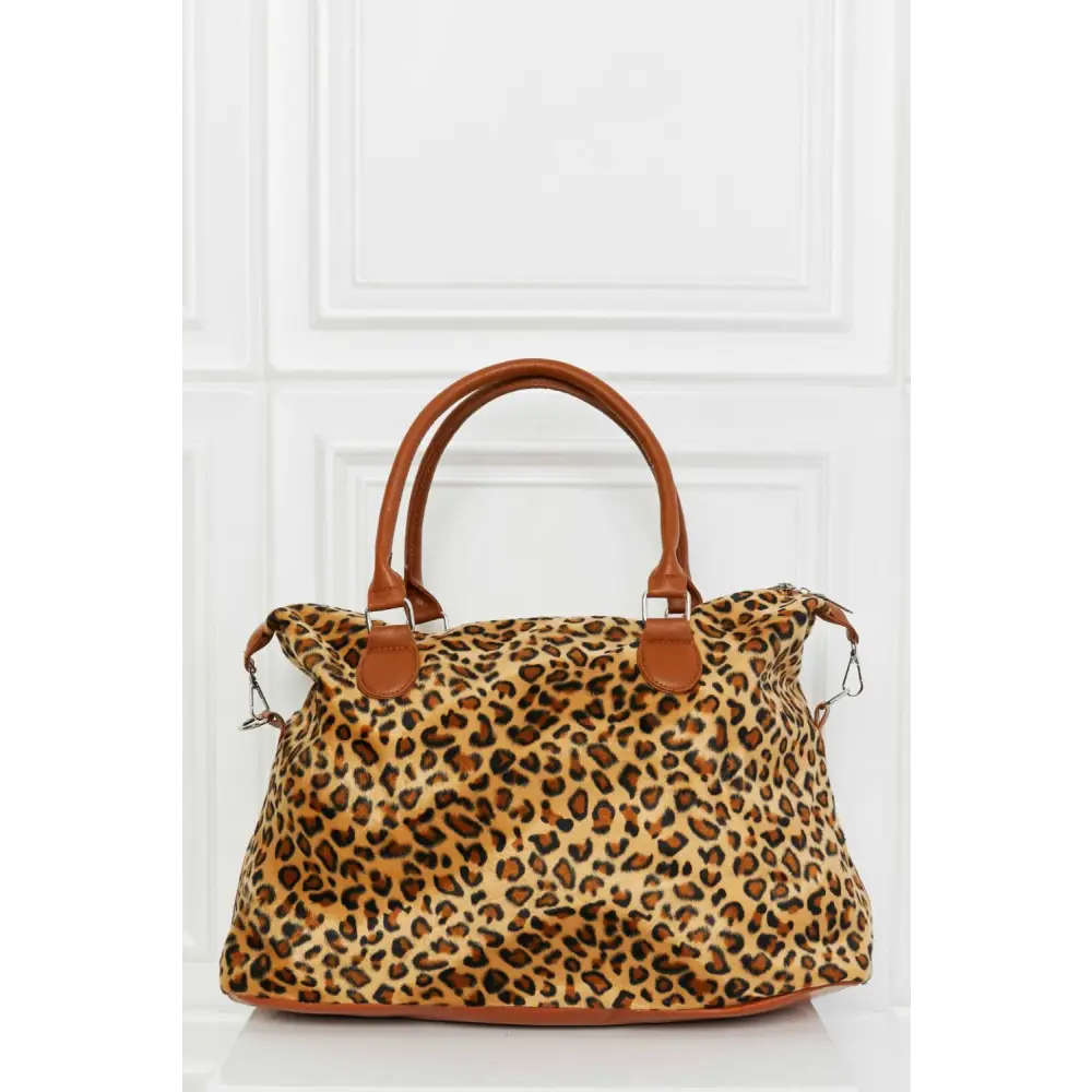 Chic leopard print hand bag with faux fur for luxury fashion enthusiasts $35.90 hand bag picture ghost mannequin