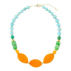 Apricot Orange Agate Chunky Golden Statement Necklace - Maven Couture IncNecklaces