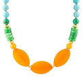 Apricot Orange Agate Chunky Golden Statement Necklace - Maven Couture IncNecklaces