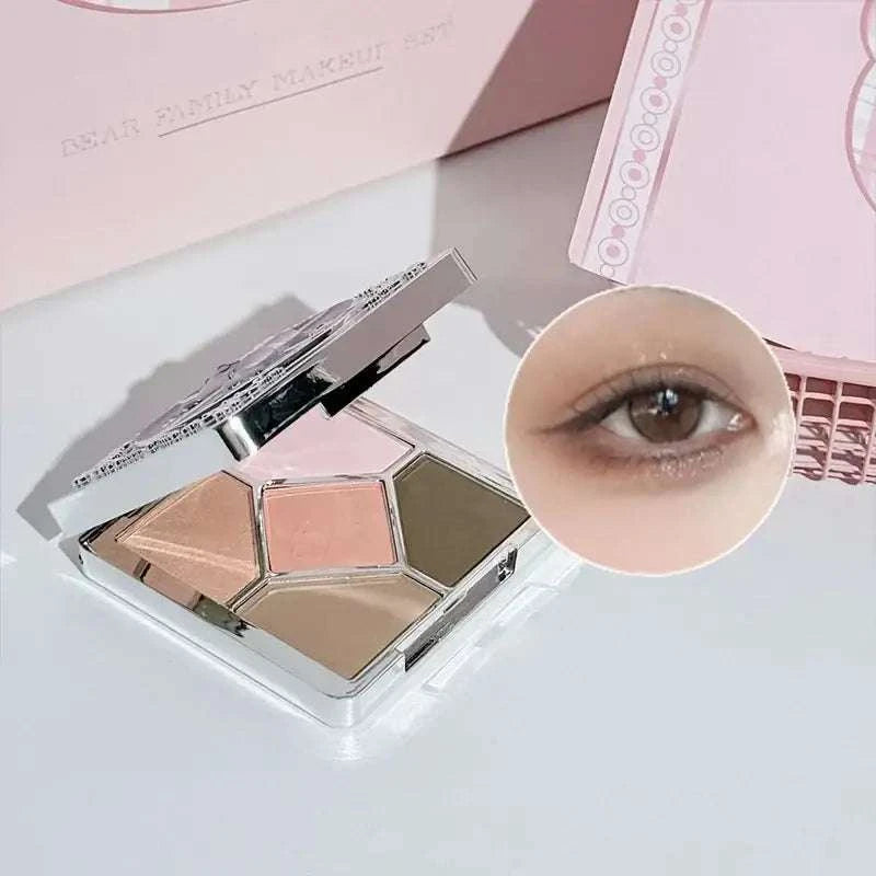 ART VALUE 7PC Makeup Sets Include 3 Colors Matte Lip Mud,1 Pressed Powder,1 Blush,1 Eyes Palette,1 Necklace Beauty Makeup Sets