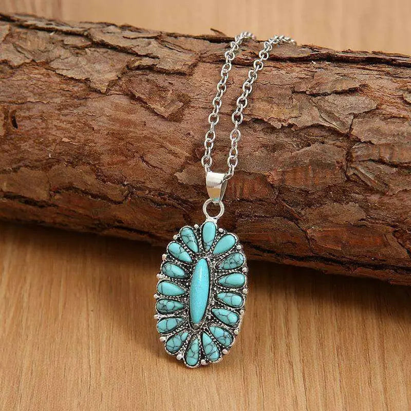 Exquisite turquoise pendant necklace for luxury fashion enthusiasts $9.99 alloy, artificial turquoise – a stunning