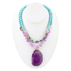 Aruba Purple Jade Statement Pendant Necklace - Maven Couture IncNecklaces