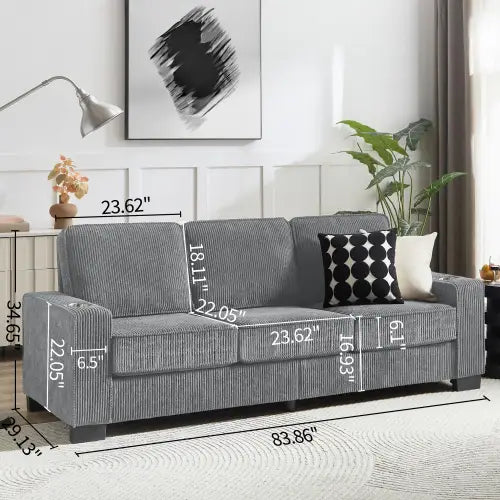 Werten Sie Ihren Raum mit dem luxuriösen Sofa 83.86 aus Cordstoff auf