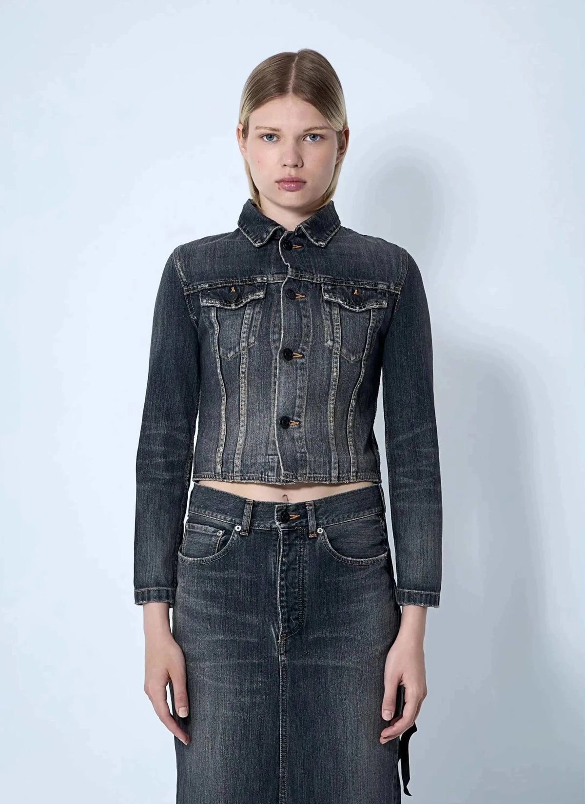 Balenciaga Women Lace-Up Denim Jacket - Maven Couture IncOuterwear / Jackets