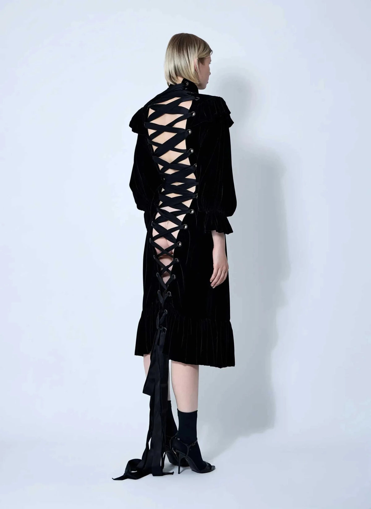 Balenciaga Women Lace-Up Dress