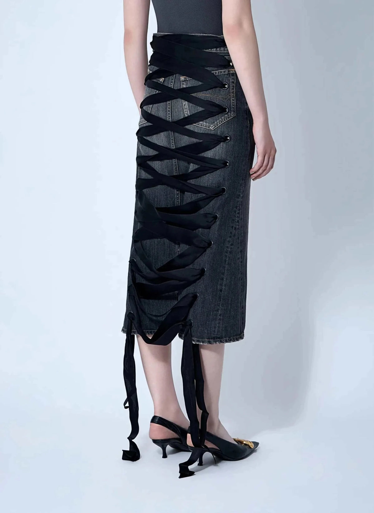 Balenciaga Women Lace-Up Skirt - Maven Couture IncBottoms / Skirts