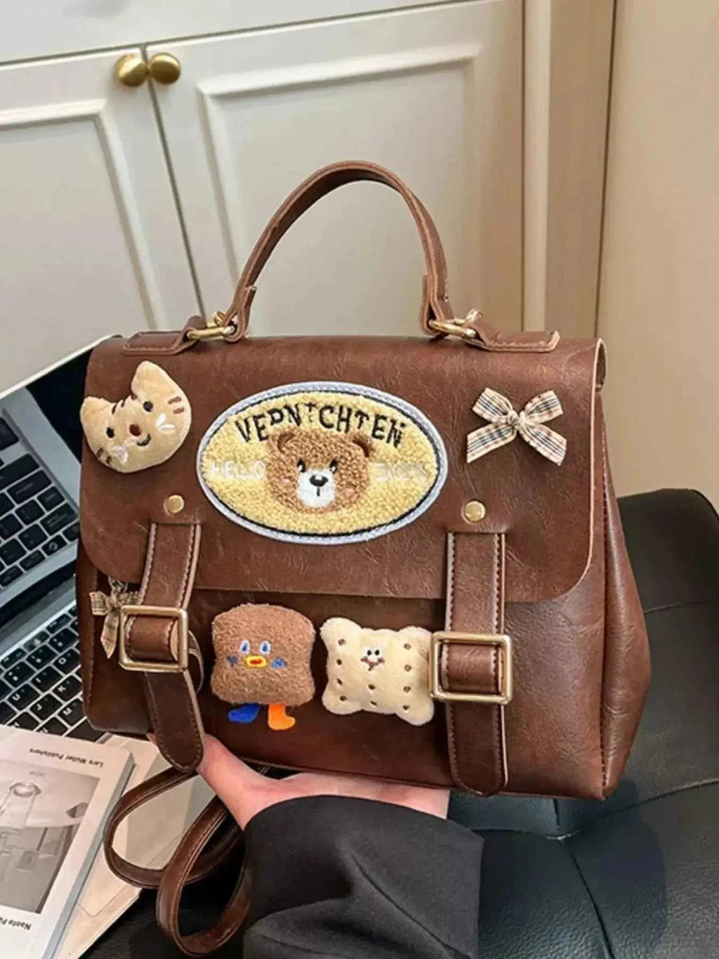 Bear Decor Backpack Bag