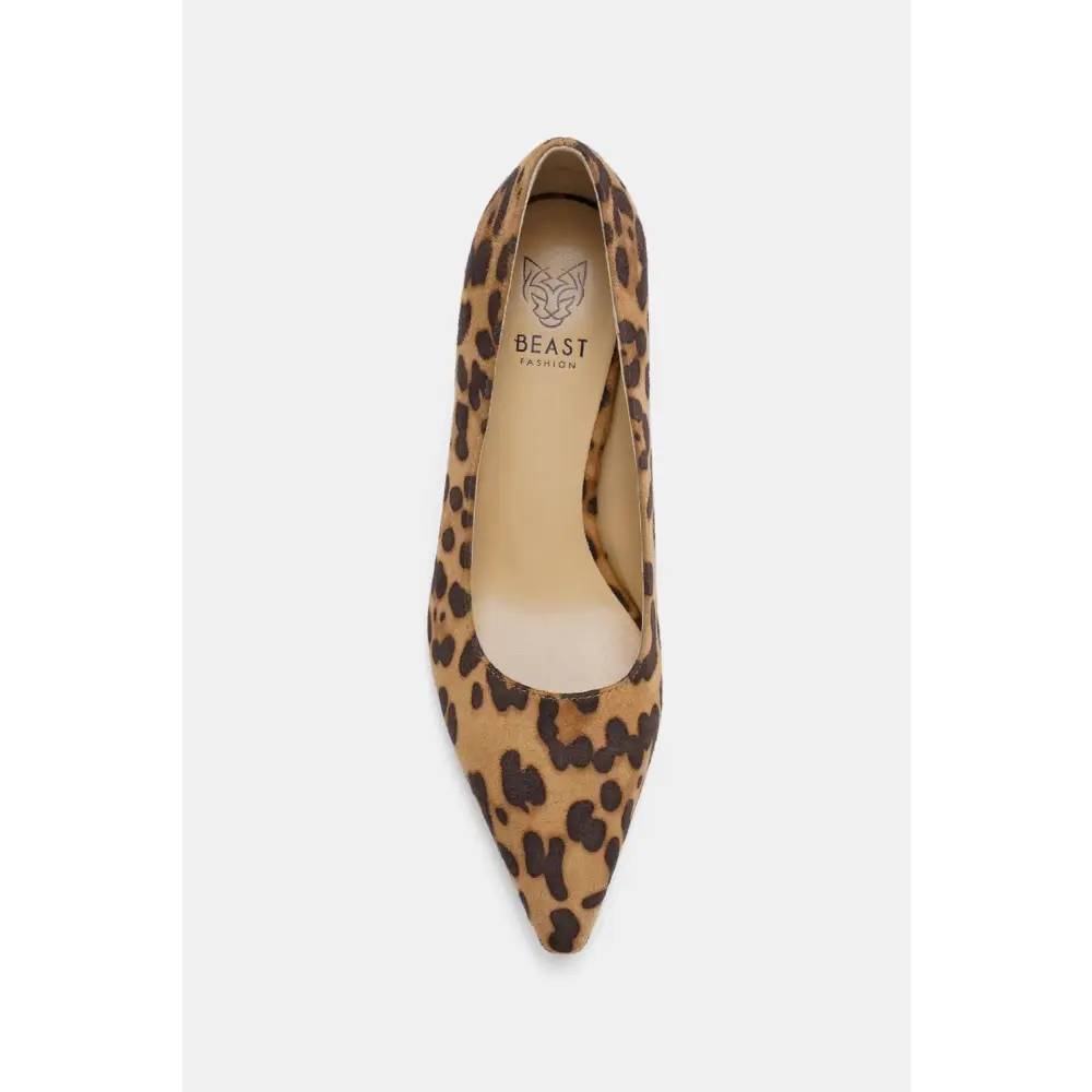 Elevate your look with luxury fashion for women in leopard point toe pumps $47.99 faux suede leopard point toe pumps